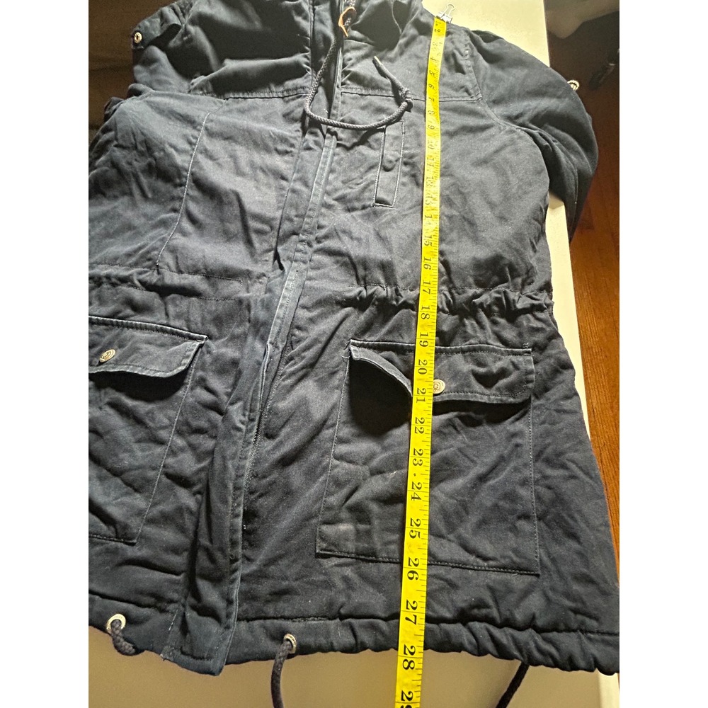 CROPP Navy Blue Fur‎ Hood Parka Jacket Women's XL Get Ready For Cold Outwear - Picture 11 of 16